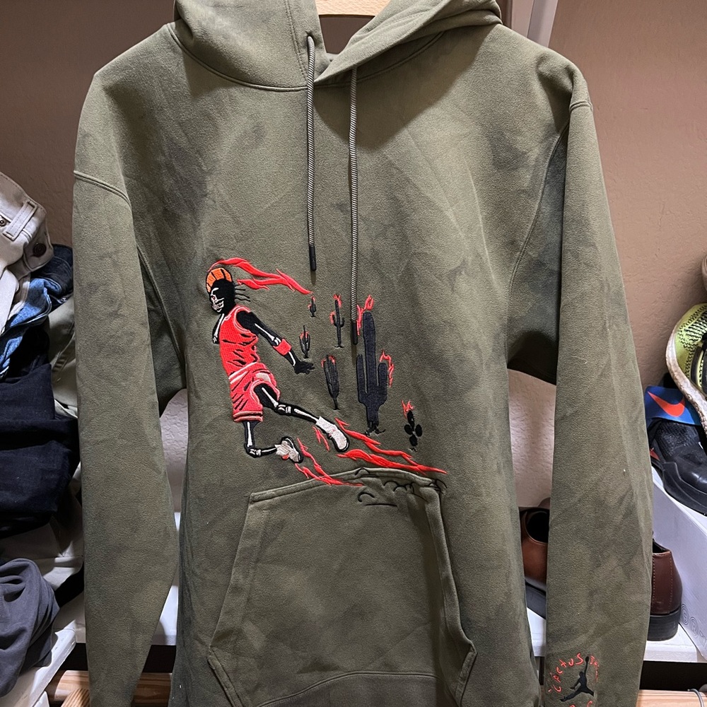 OLIVE GREEN JORDAN X TRAVIS SCOTT HOODIE, SUPREME DRIP, VINTAGE, Sneaker